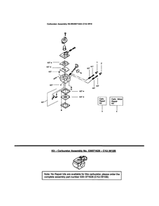 Carburetor Diagram and Parts List for FEATHERLITE SST LE Type 3 Weed Eater Trimmer